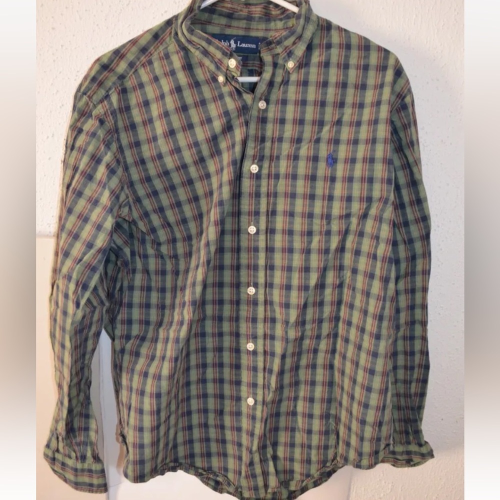 Polo Ralph Lauren Button Down Shirt Multicolor Striped Men's SZ L Pony Logo